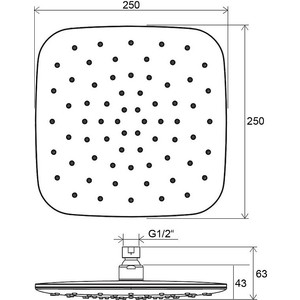 Верхний душ Ravak ABS (X07P347)
