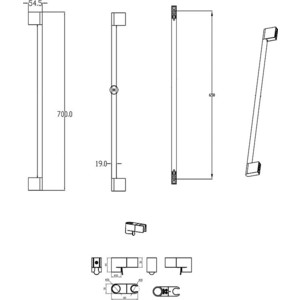 Душевая штанга Ravak Chrome 70 см, хром (X07P013)
