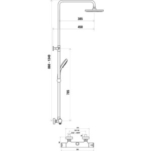 Душевая система Ravak TE с термостатом, хром (X070058)