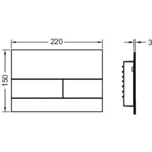 Панель смыва TECE Square металлическая, нержавеющая сталь (9240830)