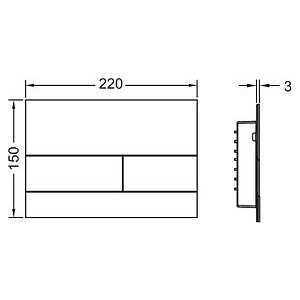 Панель смыва TECE Square металлическая, хром глянцевый (9240831)