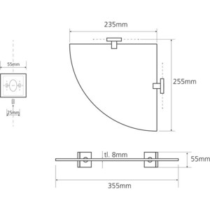 Полка стеклянная Bemeta Beta (132102012)