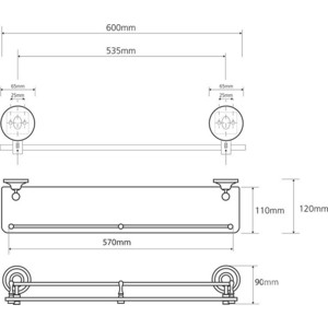 Полка стеклянная Bemeta Retro (144102267)