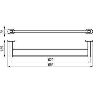 Полотенцедержатель Ravak Chrome CR 320.00 двойной 66 см (X07P193)