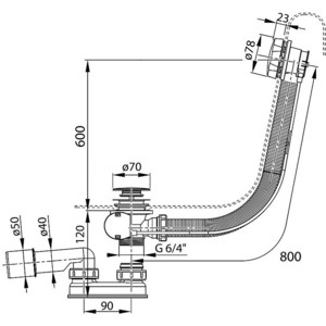 Слив-перелив для ванны Ravak (X01318)