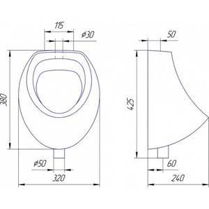 Писсуар Rosa Мини (Вн ПсБ03) подвесной