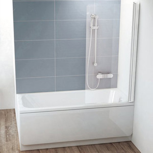 Шторка для ванны Ravak Chrome CVS1-80 R прозрачная, белый, правая (7QR40100Z1)