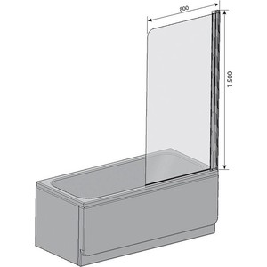 Шторка для ванны Ravak Chrome CVS1-80 R прозрачная, белый, правая (7QR40100Z1)
