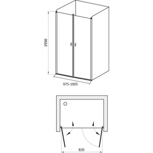 Душевая дверь Ravak Chrome CSDL2 100 прозрачная, белый (0QVAC10LZ1)