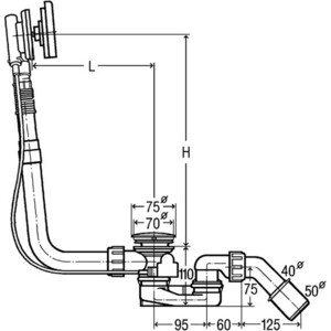 Слив-перелив для ванны Viega Multiplex M9 (724566)