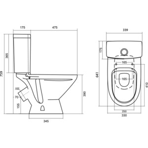 Унитаз-компакт Santek Лига с сиденьем полипропилен (1WH302197)