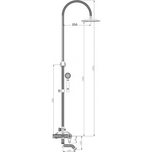 Душевая система ZorG Antic со смесителем, серебро (A 402DS-SL)