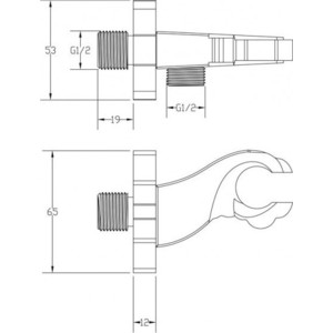 Подключение для шланга ZorG Antic с держателем, бронза (AZR 5 BR)