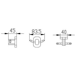 Крючок двойной Kaiser Oval хром (KH-2042)