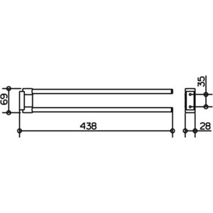 Полотенцедержатель поворотный Keuco Plan двойной 44 см (14918010000)