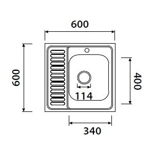 Кухонная мойка Kaiser Classic KSS-6060R правая, нержавеющая сталь (KSS-6060R)