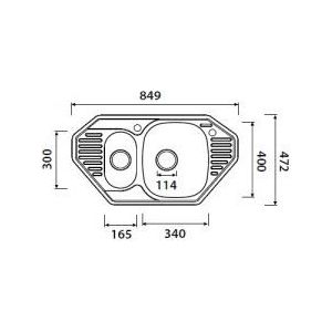 Кухонная мойка Kaiser Classic KSS-8547 угловая, нержавеющая сталь (KSS-8547)