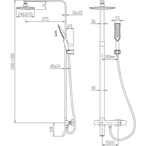 Душевая система Kaiser Zinger с термостатом, хром (35282)
