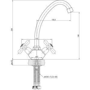 Смеситель для кухни Kaiser Carlson хром (11022)