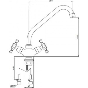Смеситель для кухни Kaiser Carlson Style хром (11077)