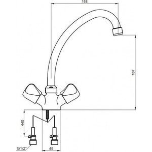 Смеситель для кухни Kaiser Delta хром (11093)
