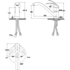 Смеситель для кухни Kaiser Classic хром (16033)