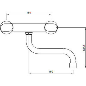 Смеситель для кухни Kaiser Topaz настенный, хром (17066)