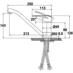 Смеситель для кухни Kaiser Planet хром (1901/20433)