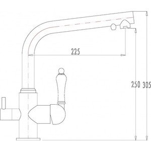 Смеситель для кухни Kaiser Vincent под фильтр, ручки керамика, черный мрамор (31144-2)