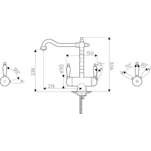 Смеситель для кухни Omoikiri Amagasaki A античная латунь (4994292)