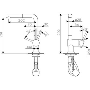 Смеситель для кухни Omoikiri Akashi-S хром (OAK-CR-35-S)