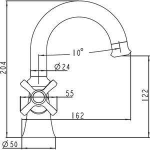 Смеситель для раковины Kaiser Carlson Lux хром (11211)