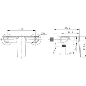 Смеситель для душа Kaiser Atrio белый/хром (60077)
