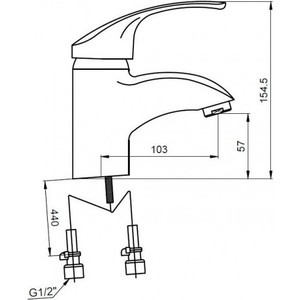 Смеситель для раковины Kaiser Classic хром (16011)