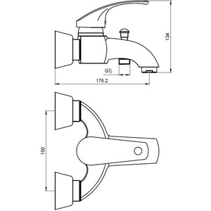Смеситель для ванны Kaiser Classic хром (16022)