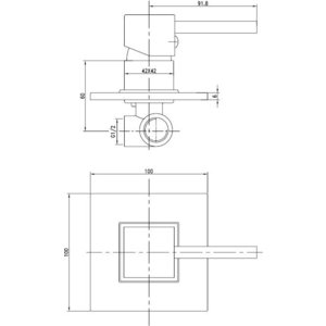 Смеситель для душа Kaiser Quadris скрытый монтаж, хром (25017)