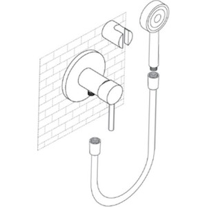 Смеситель для душа Kaiser Merkur скрытый монтаж с душем, хром (26317)