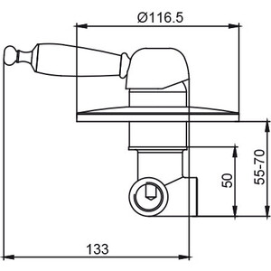 Смеситель для душа Kaiser Vincent скрытый монтаж белая ручка, хром (31017)