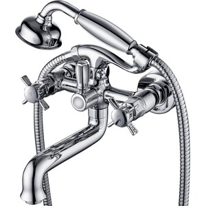 Смеситель для ванны Kaiser Cross поворотный излив с душем, хром (41022)