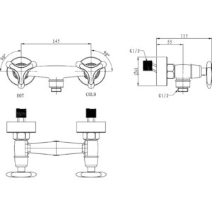 Смеситель для душа Kaiser Trio хром (57077)