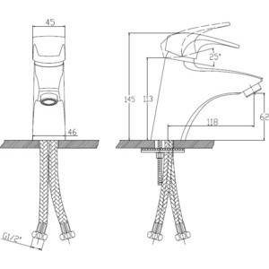 Смеситель для раковины Kaiser Guss хром (68011)