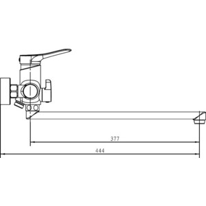 Смеситель для ванны Kaiser Sena L 40 с душем, хром (74055)