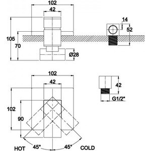 Смеситель для душа Kaiser Sonat Bronze скрытый монтаж, бронза (34177-1)
