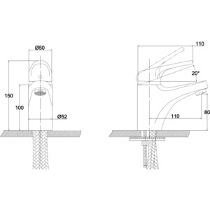 Смеситель для раковины Kaiser County белый (55210-4/55011-4)
