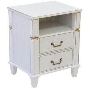 Тумба прикроватная Мебелик Васко В 116Н белый ясень, золото (П0002220)
