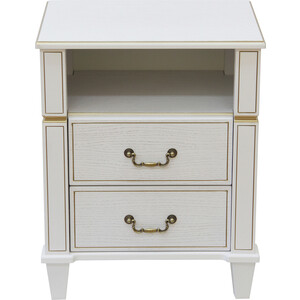 Тумба прикроватная Мебелик Васко В 116Н белый ясень, золото (П0002220)