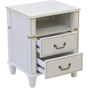 Тумба прикроватная Мебелик Васко В 116Н белый ясень, золото (П0002220)