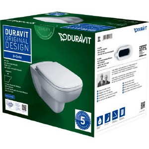 Унитаз подвесной Duravit D-Code с сиденьем плавное закрывание (45700900A1)