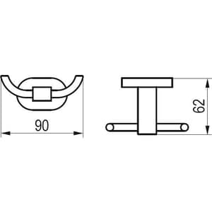 Крючок двойной Ravak Chrome хром (X07P186)