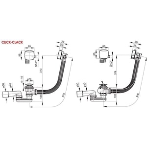 Слив-перелив с наполнением Ravak Click-clack хром квадратный 80 см (X01505)